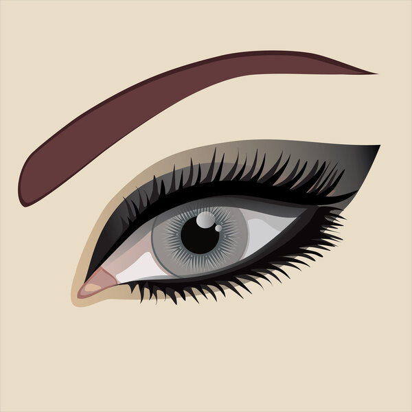 Vector grey eye.