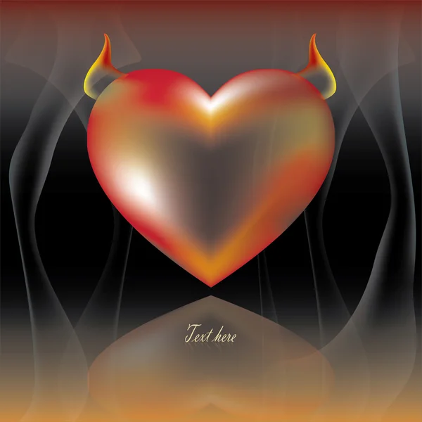 Heart in Fire. Vector Graphics. — Stock Vector