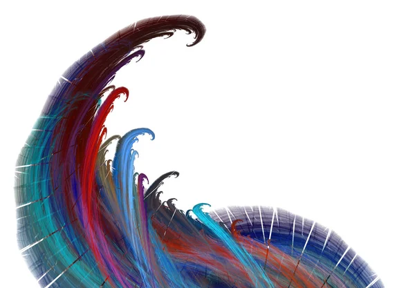 Астрактная фрактальная цветовая волна на белом фоне — стоковое фото
