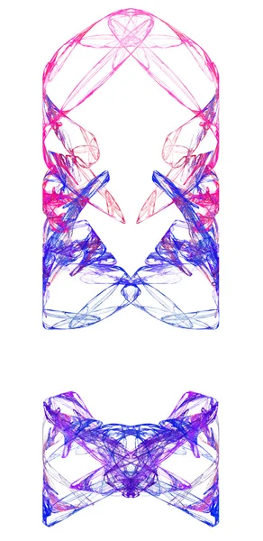 Αφηρημένη fractal ροζ και μπλε στοιχεία σε άσπρο backgroud — Φωτογραφία Αρχείου