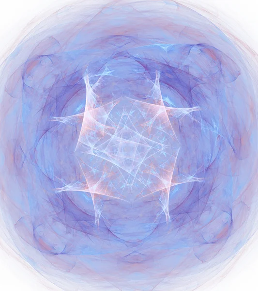 Enorme fractal abstracto cyan sobre fondo blanco — Foto de Stock