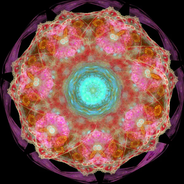 Énorme abstrait rouge rond fond fractal — Photo
