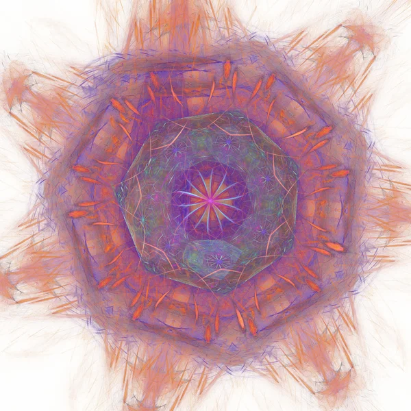 Énorme abstrait rouge rond fond fractal — Photo