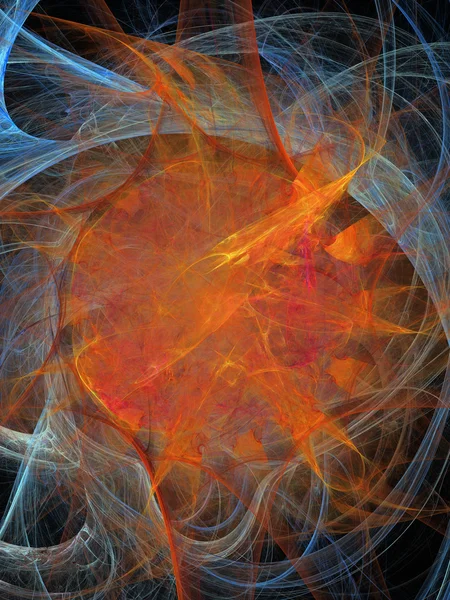 Fundo fractal laranja e azul — Fotografia de Stock
