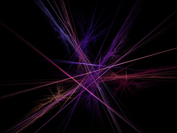 Enorme abstracte fractal threads op zwarte achtergrond — Stockfoto
