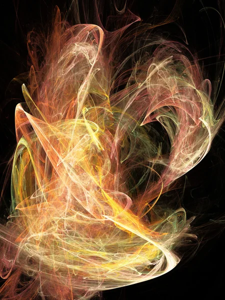 Fire fractal on black background — Stock Photo, Image
