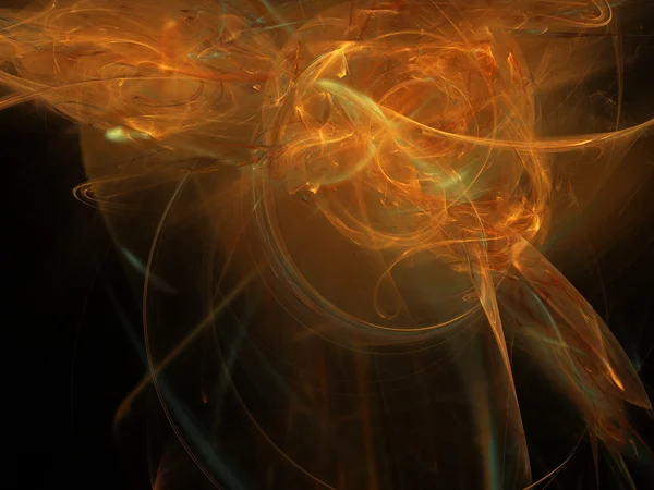 Orange abstract fractal on black background — Stock Photo, Image