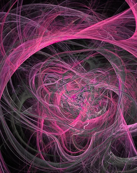Roze abstracte fractal op zwarte achtergrond — Stockfoto