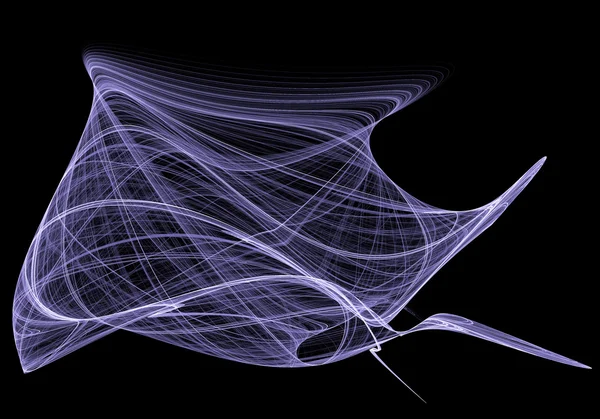 Violet abstract fractal op zwarte achtergrond — Stockfoto