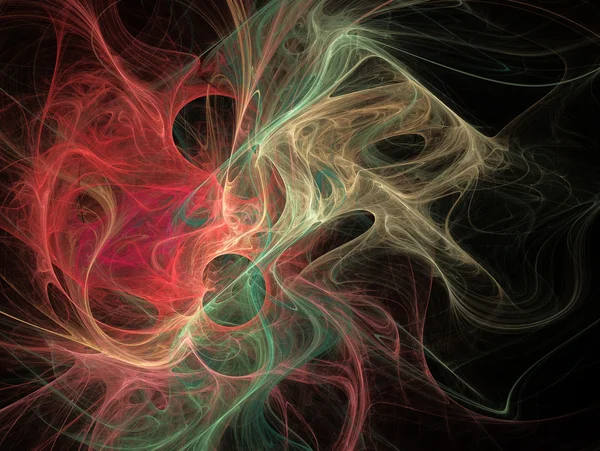 Energia fractal abstrato sobre fundo preto — Fotografia de Stock
