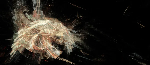 Siyah arka plan üzerine büyük soyut fractal — Stok fotoğraf
