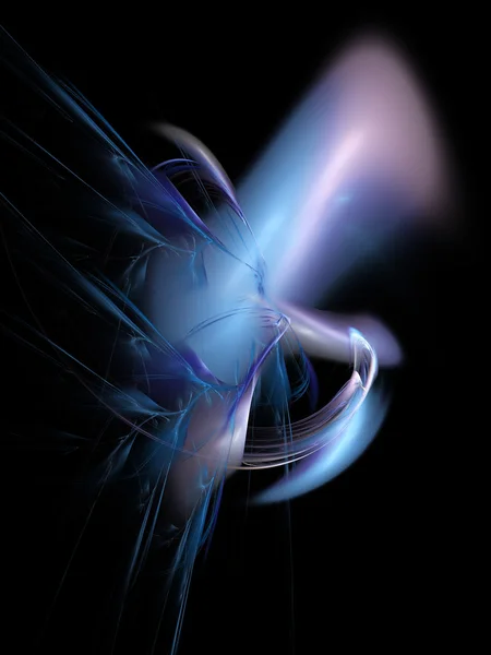 Elemento astratto blu frattale su nero — Foto Stock