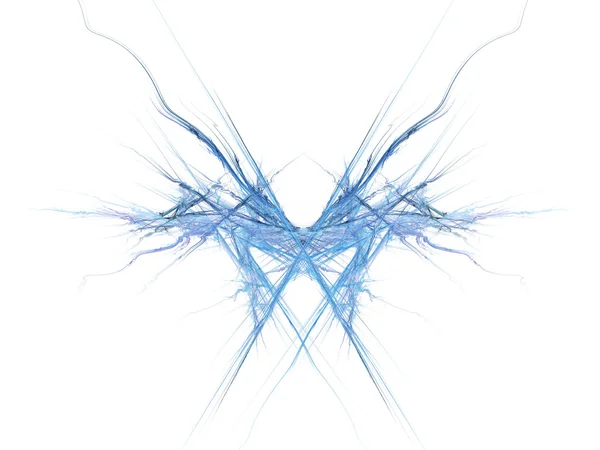 Kék fractal vele szimmetrikus futurisztikus páncélok a elszigetelt fehér háttér — Stock Fotó