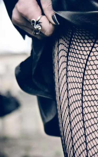 Sexy zwart kousen — Stockfoto