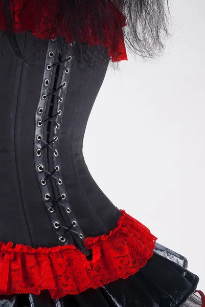 Black and red gothic corset — Stock Photo, Image