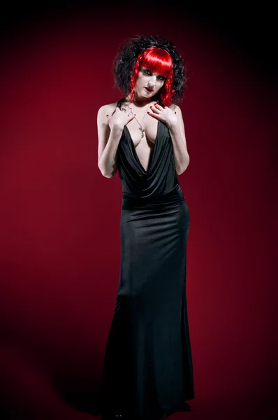 Elegant gothic woman in studio — Stock Photo, Image