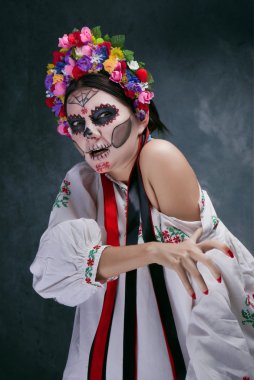 Day of the Dead in Ukrainian style clipart