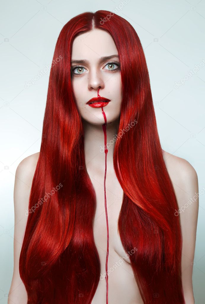 Redhead nose bleeding girl