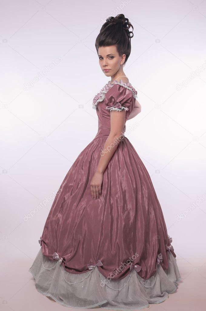 Old fashioned girl in beautifull dress