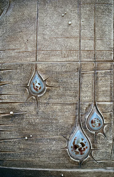 人工液滴を利用した装飾的な木製の質感 — ストック写真