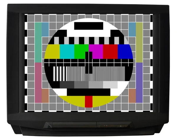 TV met testsignaal — Stockfoto