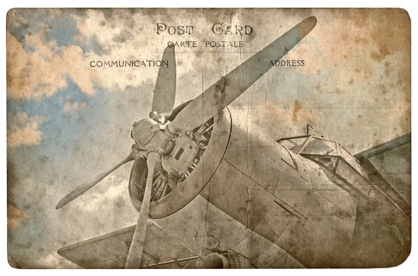 Vintage militär vykort — Stockfoto