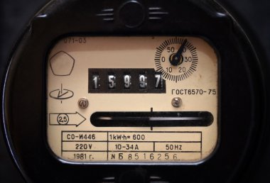 Old electric meter clipart