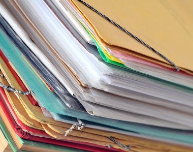 Stack of old paper files clipart