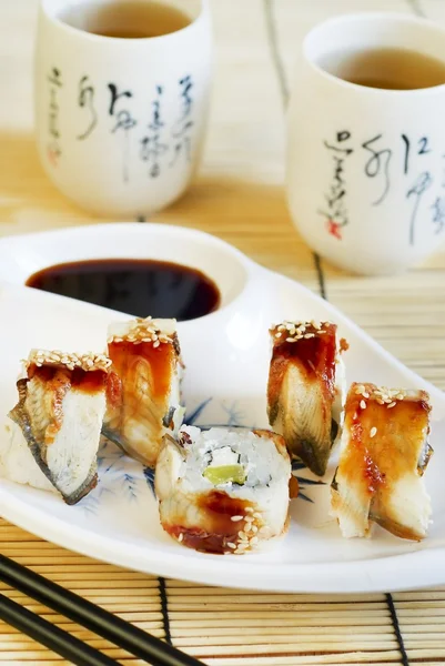Rolo de sushi Unagi — Fotografia de Stock