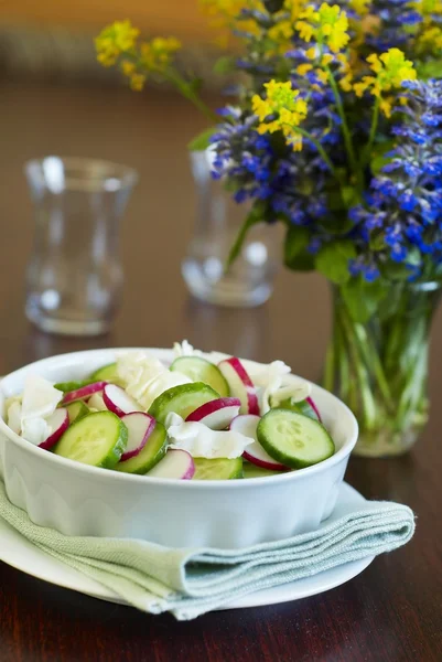 Spring salad from young vegetables — Stock Photo, Image