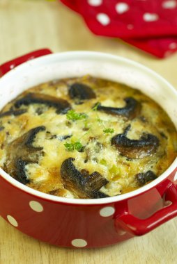 Omelette with mushrooms clipart