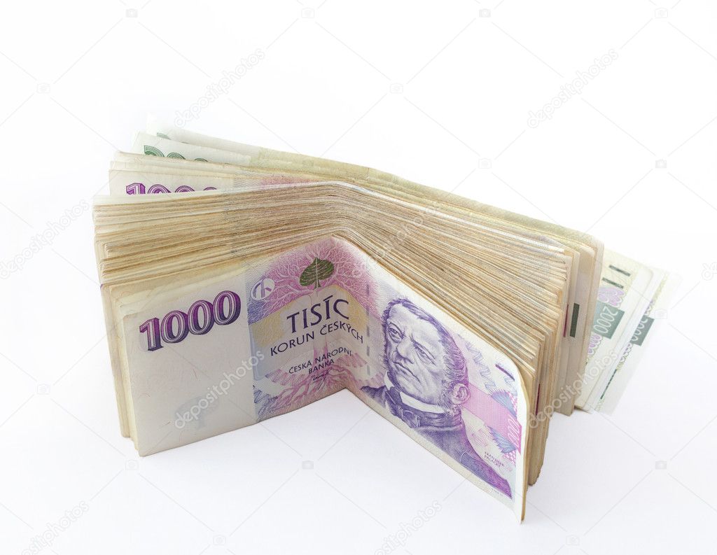 Volume of czech banknotes nominal value one thousand crowns