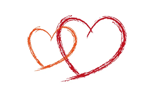 Zwei valentinrote Liebesheizungen — Stockvektor
