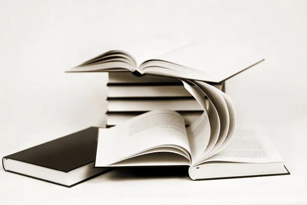 Composition of bw books toned to sepia — Stock Photo, Image
