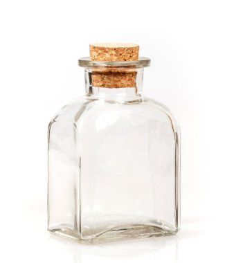 Blank glass bottle with cork stopper clipart