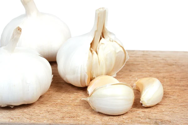 stock image Fresh garlic on the wooden desk