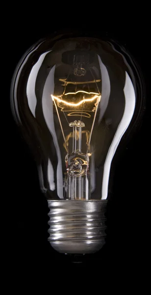 Electric Bulb isolated black background — Stock Photo, Image