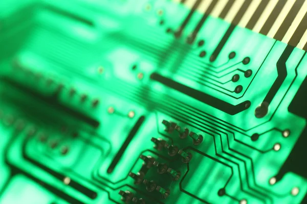 Elektronik teknik bakgrund i grön — Stockfoto