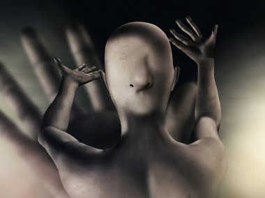 Surreal Abstract Goth Mannequin - Digital Painting clipart