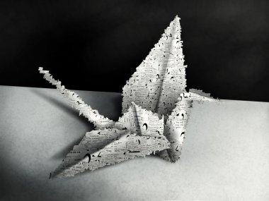 Origami Swan - Digital Painting clipart