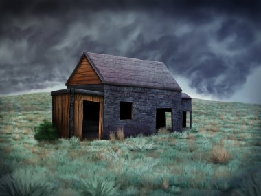 Solitary Abandoned Shack - Digital Painting