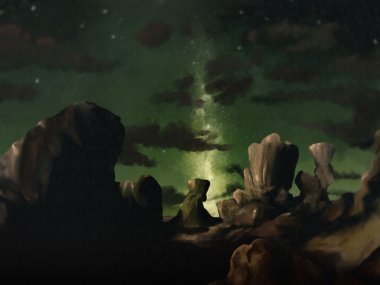 Galaxy - Digital Landscape Painting clipart