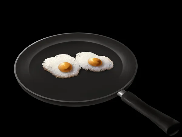 Fried Eggs Sunny Side Up - Digital Painting — Stock Photo, Image