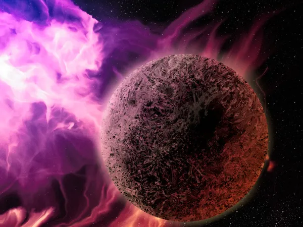 Nebulosa rosa - Pintura digital — Fotografia de Stock