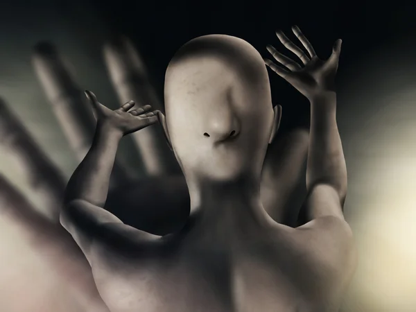 Surrealistisch abstract goth mannequin - digitaal schilderen — Stockfoto