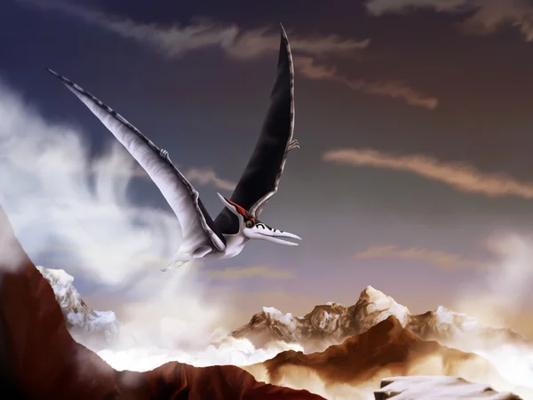 Pterosauriërs - digitaal schilderen — Stockfoto