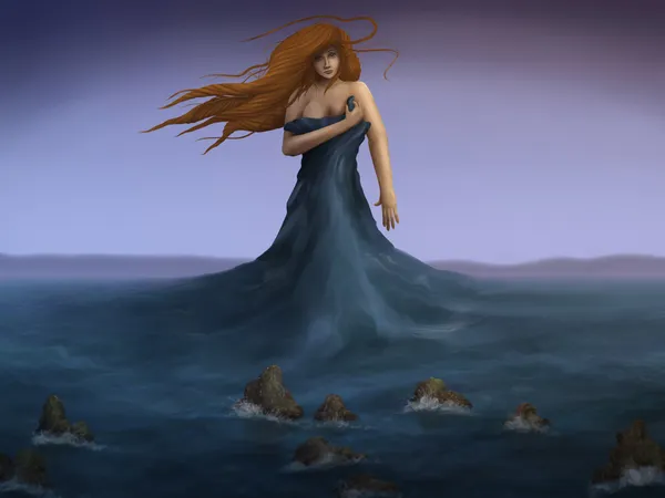 Sea Dress - Digital Painting — Stock Photo, Image
