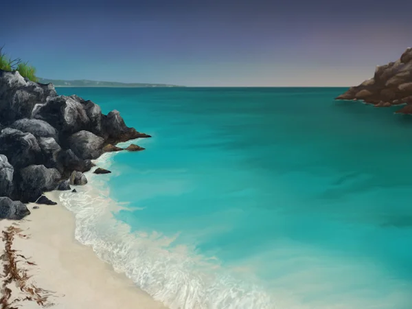 Aquamarine Bay - Digital Painting — Stock Photo, Image