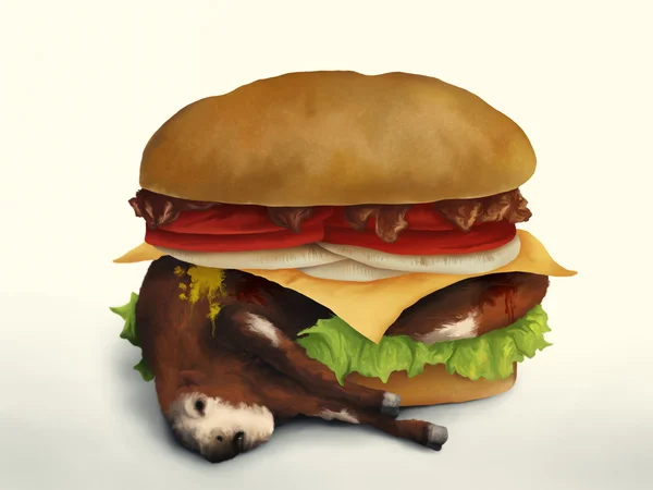 Deluxe dubbele Cheeseburger w / Bacon — Stockfoto