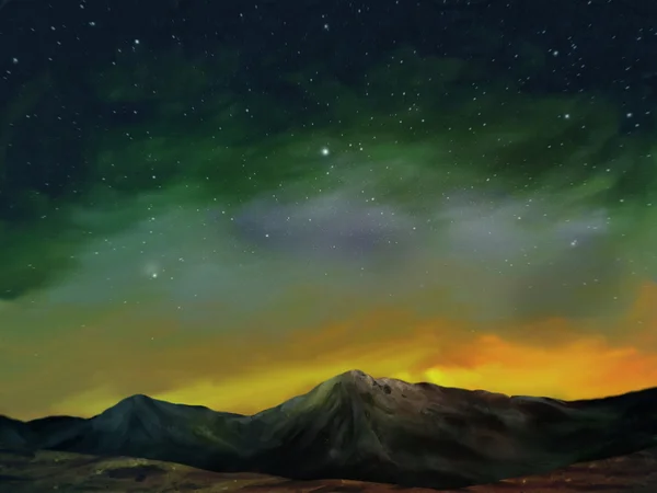 Cosmos - Digital Landscape Painting — Stock Photo, Image
